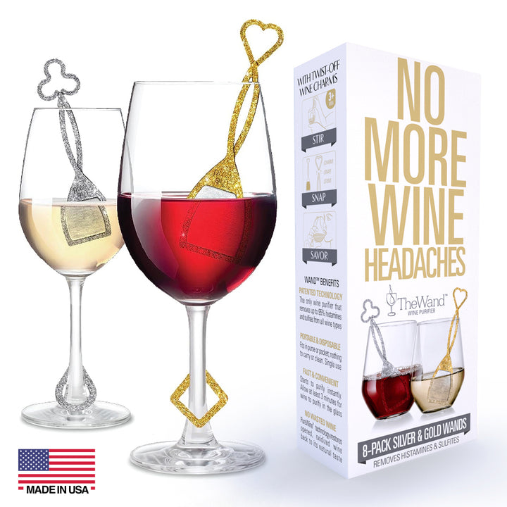 The Wand Silver & Gold 8-Pack Wine Purifier